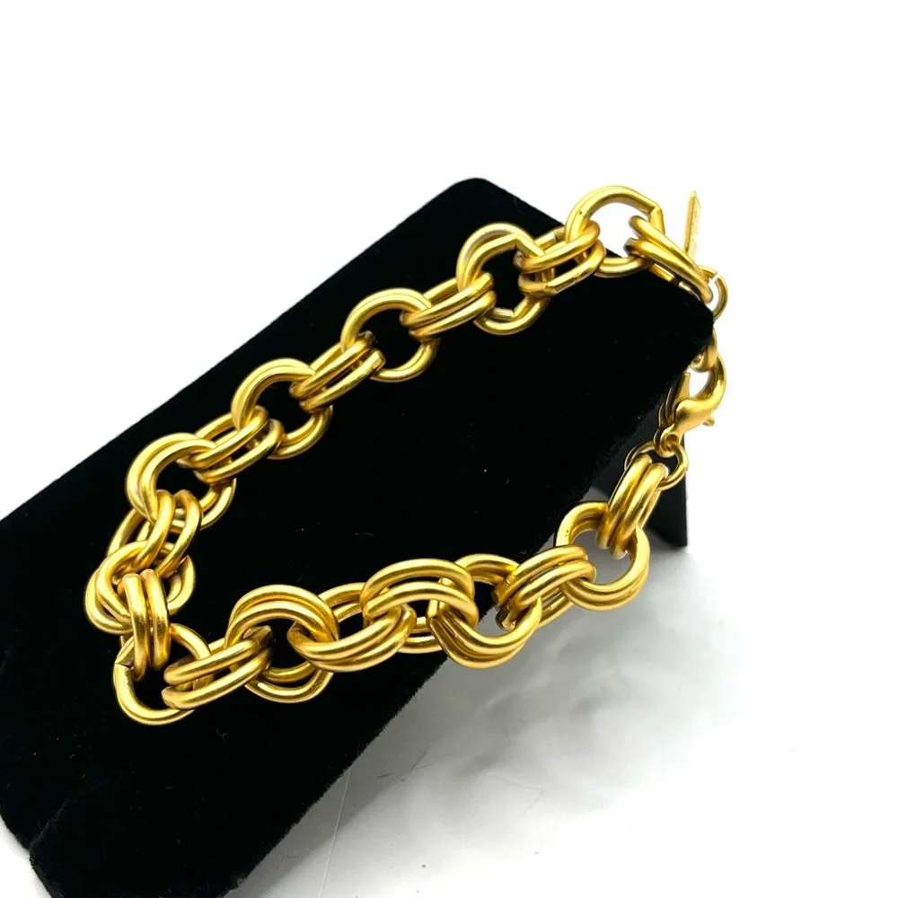 Anne Klein Gold-Tone Double Chain Link Bracelet Vintage